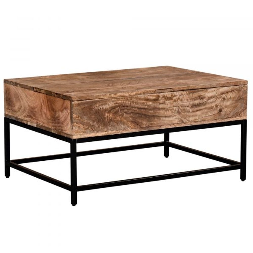 Ojas Lift-Top Coffee Table in Natural Burnt