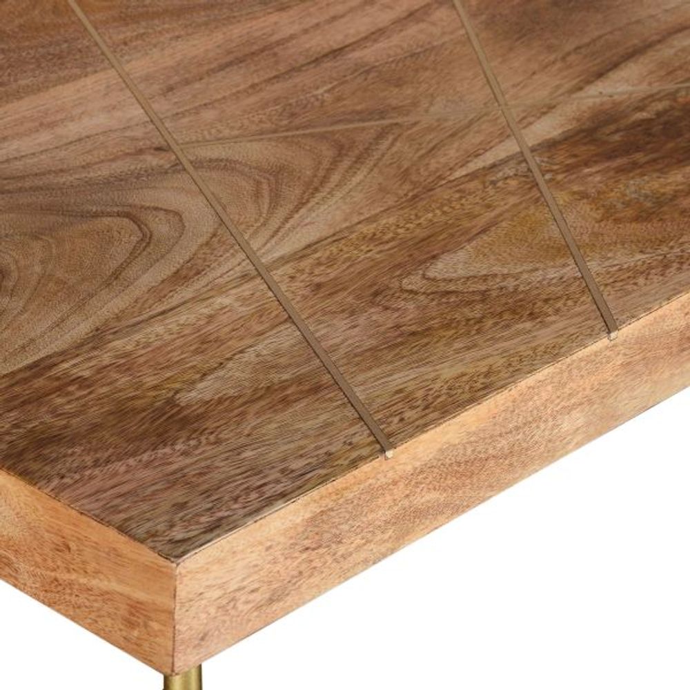 Madox Coffee Table in Natural & Aged Gold