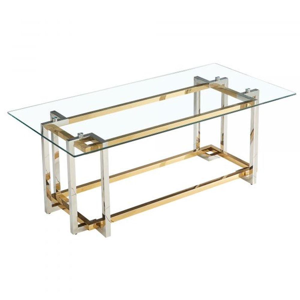 Florina Rectangular Coffee Table in Silver and Gold