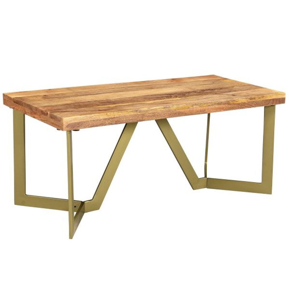 Zivah Coffee Table in Natural & Aged Gold