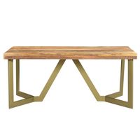 Zivah Coffee Table in Natural & Aged Gold