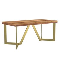 Zivah Coffee Table in Natural & Aged Gold