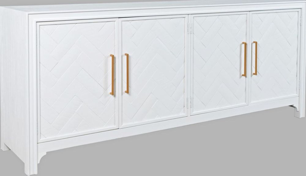 Gramercy 4 door accent cabinet white