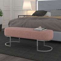 Zamora Bench in Dusty Rose with Silver Base