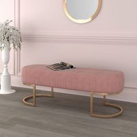 Zamora Bench in Dusty Rose with Gold Base