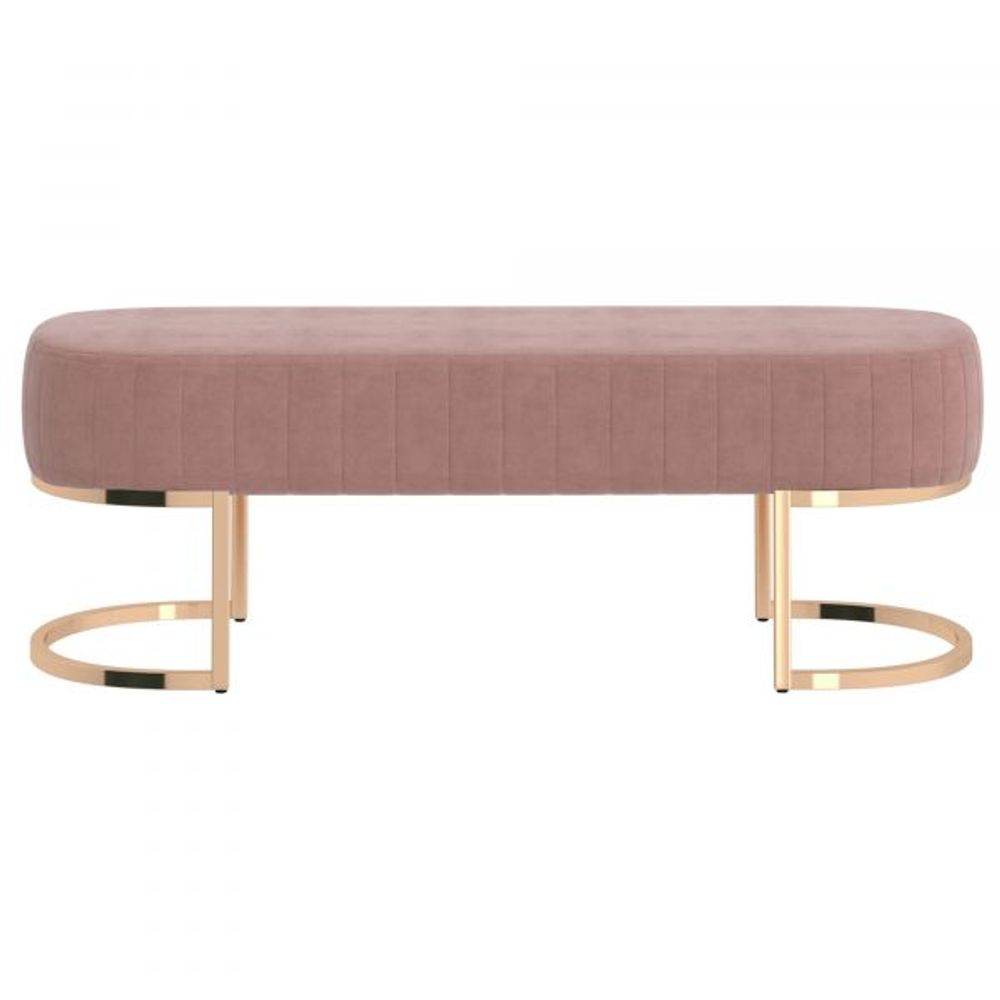 Zamora Bench in Dusty Rose with Gold Base