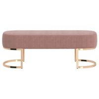 Zamora Bench in Dusty Rose with Gold Base