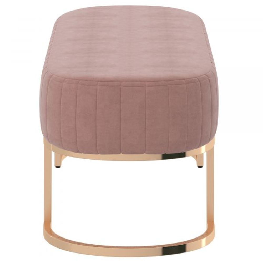 Zamora Bench in Dusty Rose with Gold Base