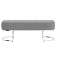 Zamora Bench in Grey with Silver Base