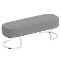 Zamora Bench in Grey with Silver Base