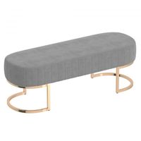 Zamora Bench in Grey with Gold Base