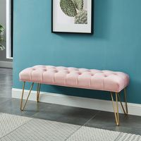 Vdara Bench in Blush Pink/Gold