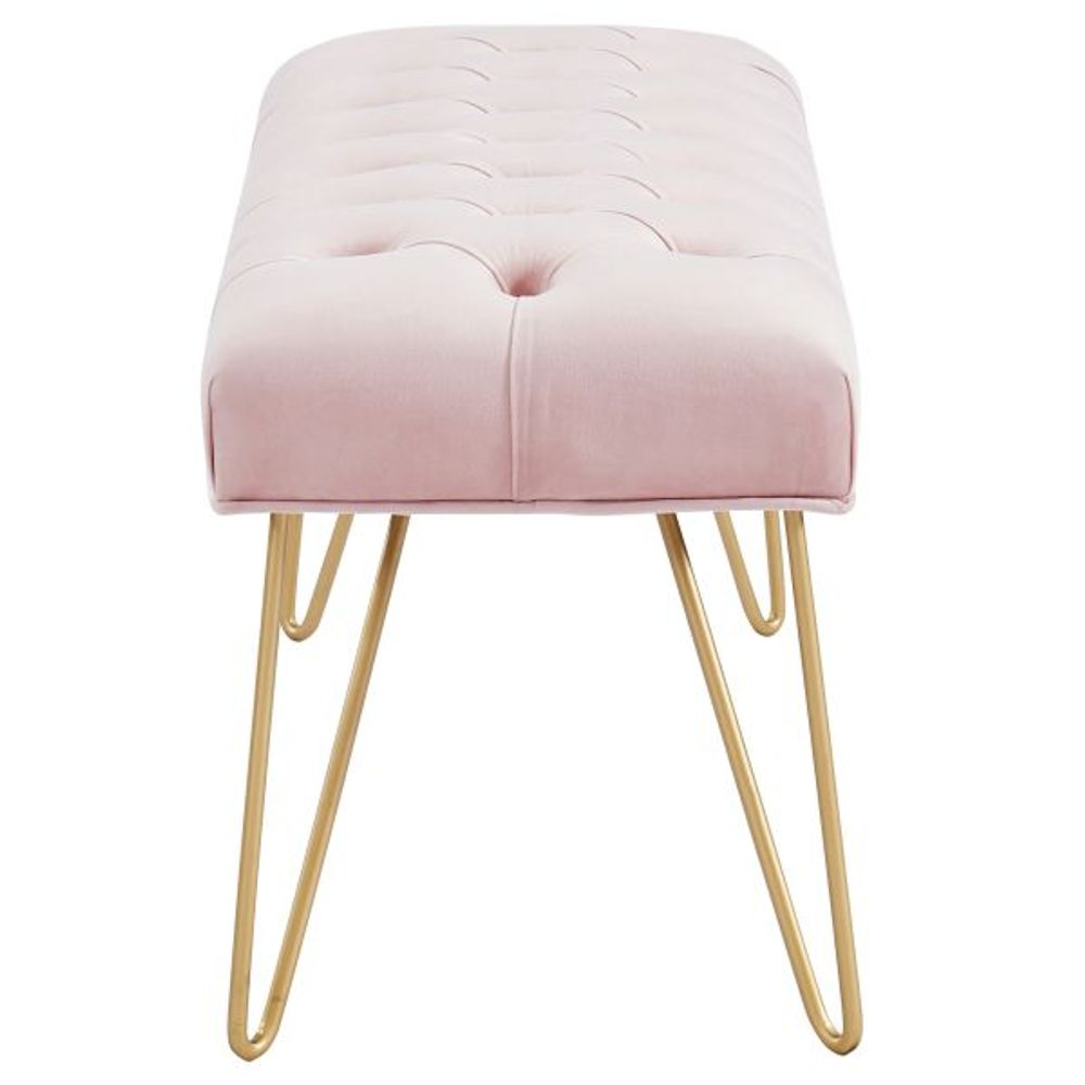 Vdara Bench in Blush Pink/Gold