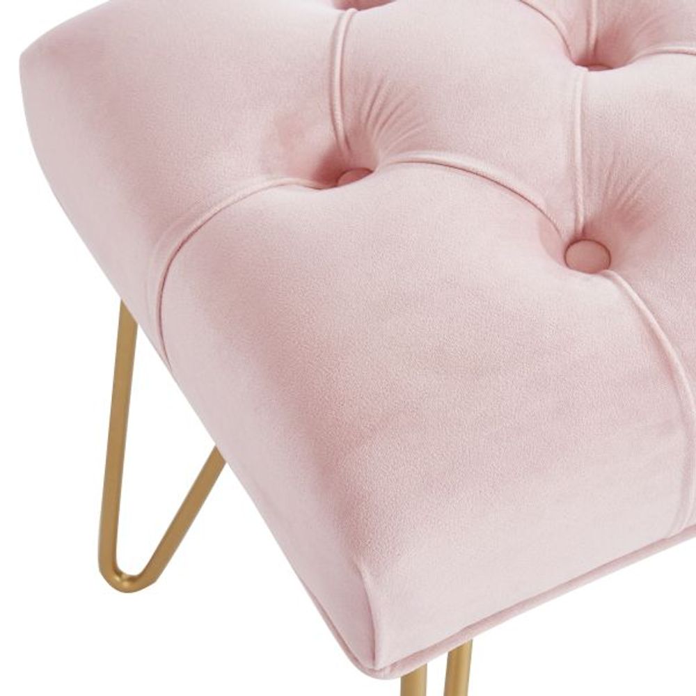 Vdara Bench in Blush Pink/Gold