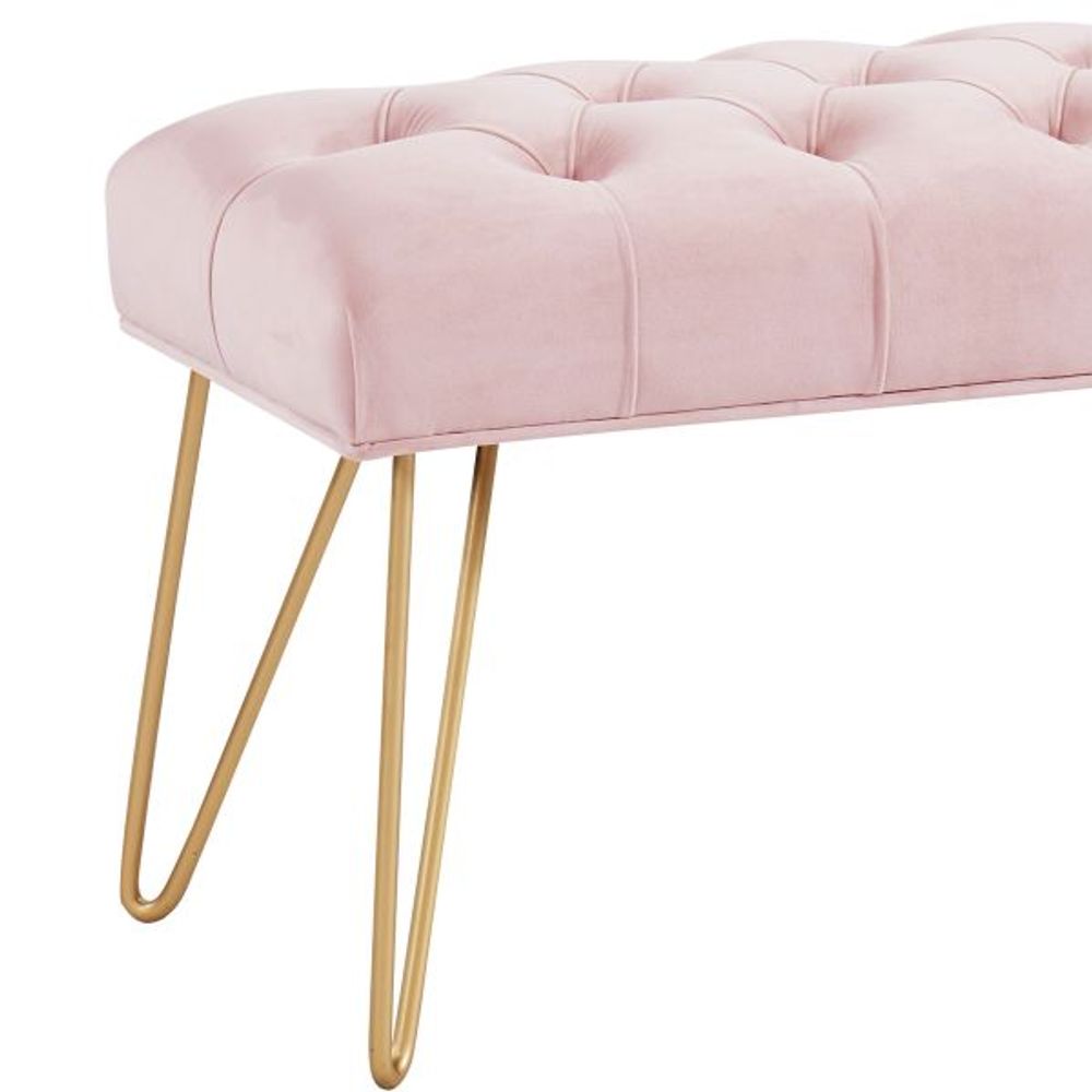 Vdara Bench in Blush Pink/Gold