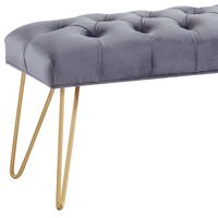 Vdara Bench in Grey/Gold