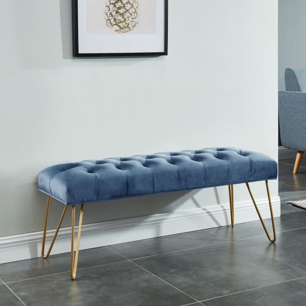 Vdara Bench in Blue/Gold