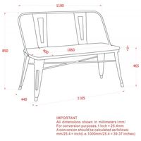 Modus Bench With Back in Gunmetal