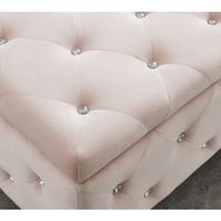 Monique Rectangular Storage Ottoman in Blush Pink