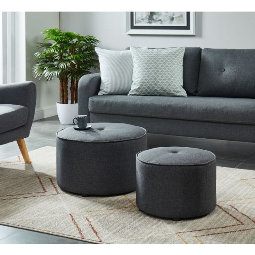 Etro 2Pc Round Ottoman set in