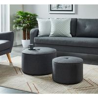 Etro 2Pc Round Ottoman set in