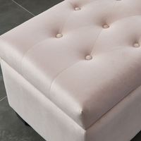 Sally Rectangular Storage Ottoman in Blush Pink