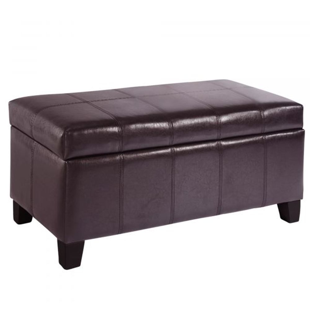 Bella Rectangular Storage Ottoman in Brown