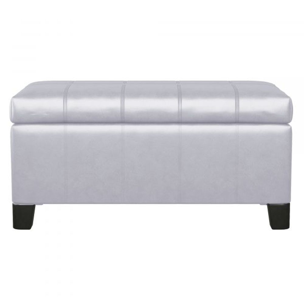 Bella Rectangular Storage Ottoman - White