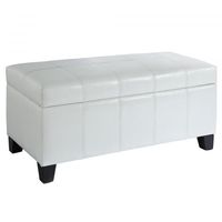 Bella Rectangular Storage Ottoman - White