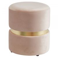 Violet Round Ottoman in Blush Pink