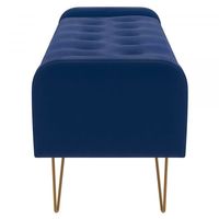 Sabel Storage Ottoman/Bench in Blue with Gold Leg