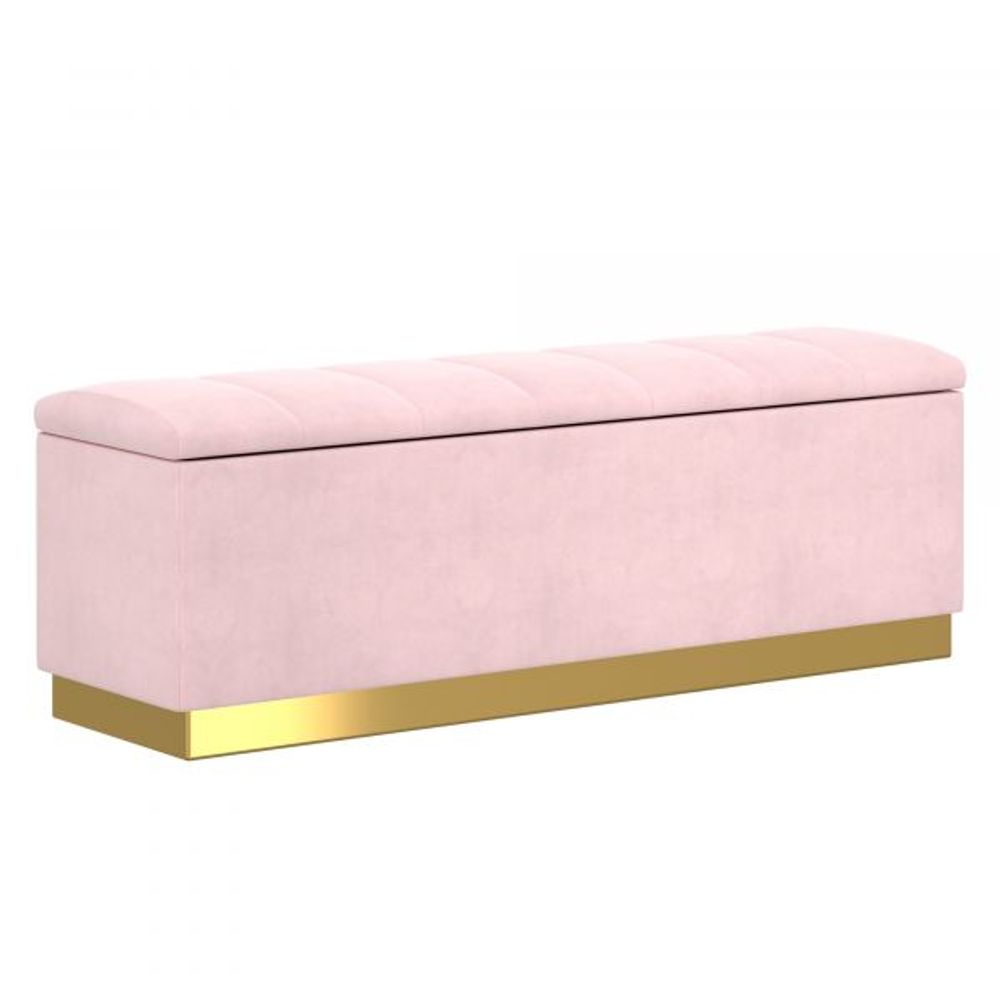 Esna Storage Ottoman in Blush Pink