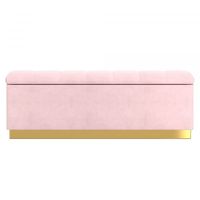 Esna Storage Ottoman in Blush Pink