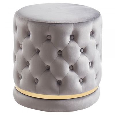 Delilah Round Swivel Ottoman in /Gold