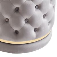 Delilah Round Swivel Ottoman in /Gold