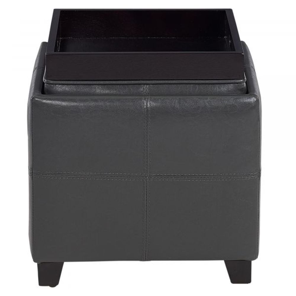 Anton II Square Storage Ottoman in Grey