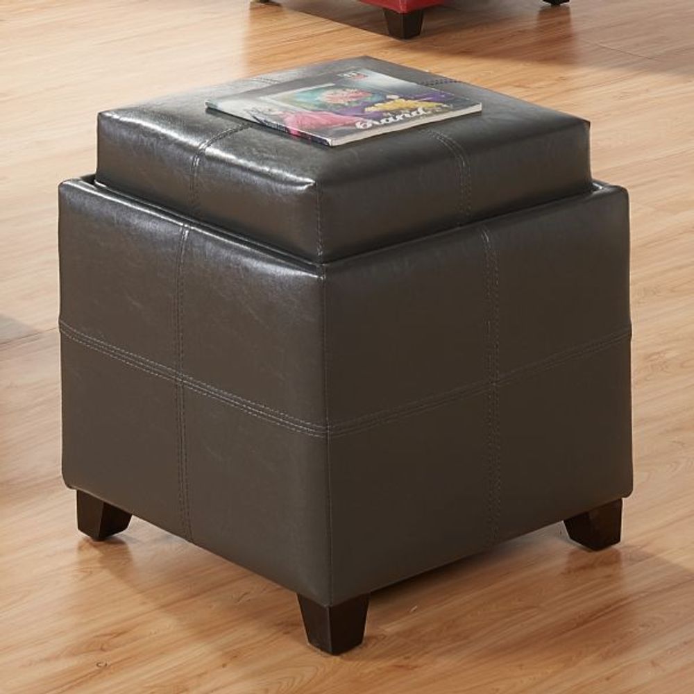 Anton II Square Storage Ottoman in Grey