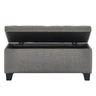 Lila Rectangular Storage Ottoman in Grey