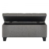 Lila Rectangular Storage Ottoman in Grey