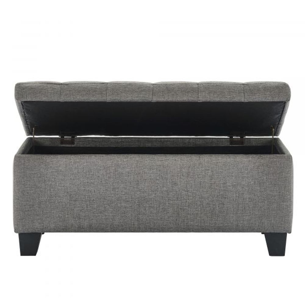 Lila Rectangular Storage Ottoman in Grey