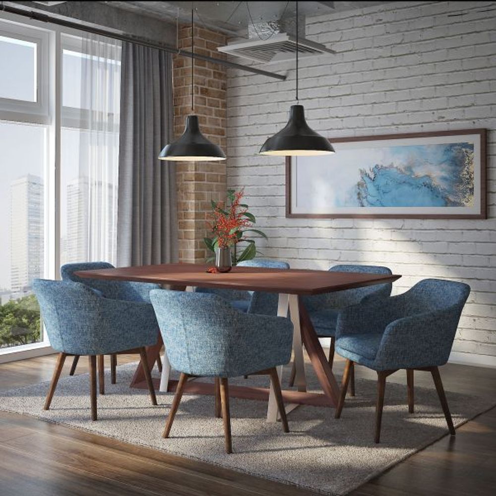 Minto Accent/Dining Chair in Blue Blend