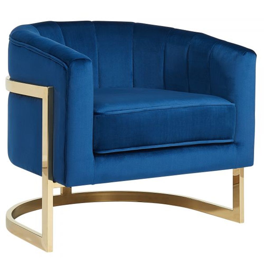 Tarra Accent Chair in Blue/Gold