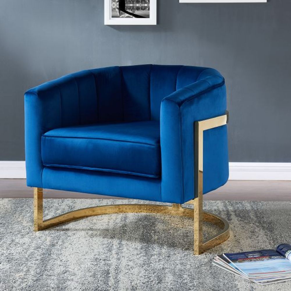 Tarra Accent Chair in Blue/Gold