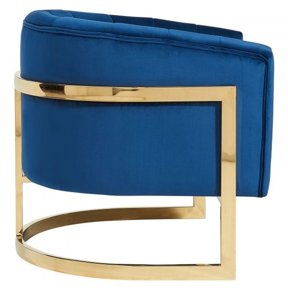 Tarra Accent Chair in Blue/Gold