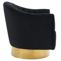 Cortina Swivel Accent Chair in Black/Gold