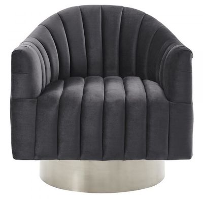 Cortina Swivel Accent Chair in /Silver