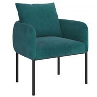 Petrie Accent Chair in Aqua with Black Leg