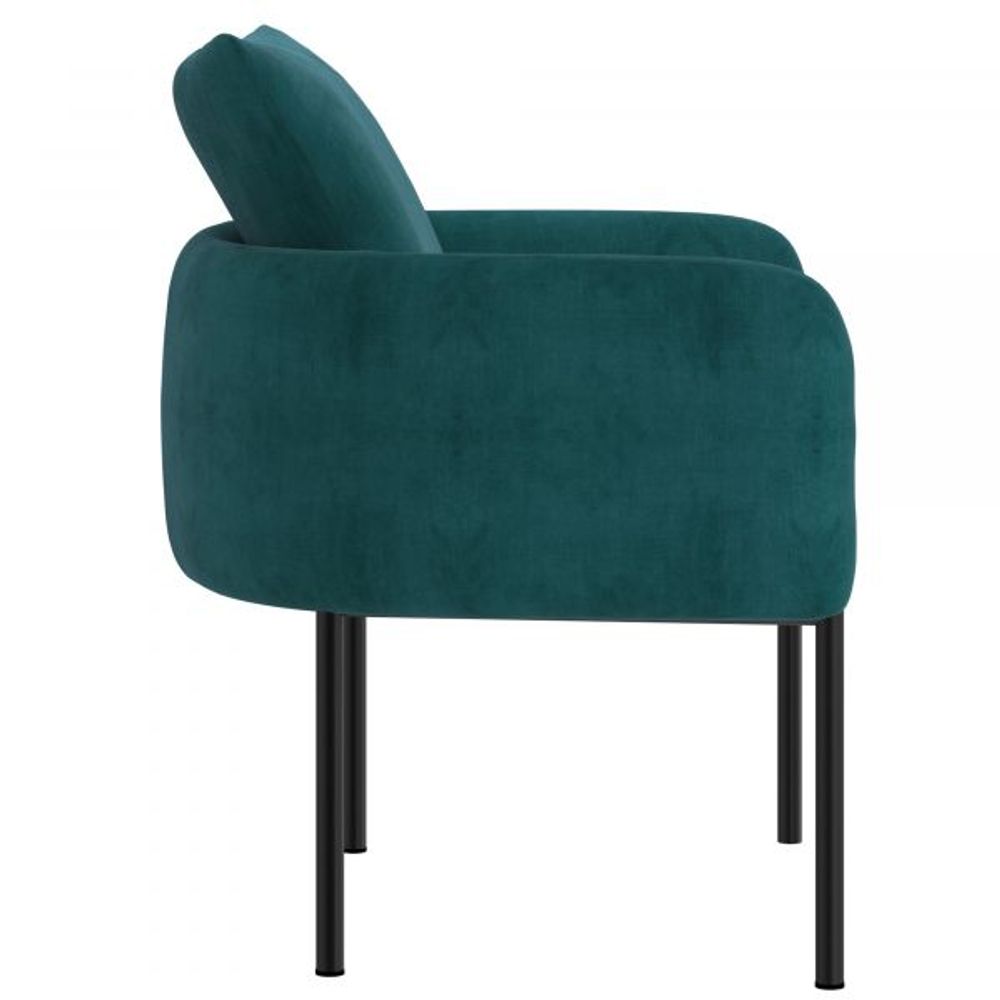 Petrie Accent Chair in Aqua with Black Leg