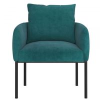 Petrie Accent Chair in Aqua with Black Leg