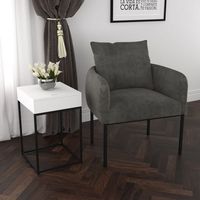 Petrie Accent Chair in Charcoal with Black Leg